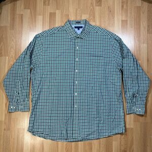 Tommy Hilfiger Check Shirt (Men’s Size 18-18.5 34/35) • Regular Fit • Green